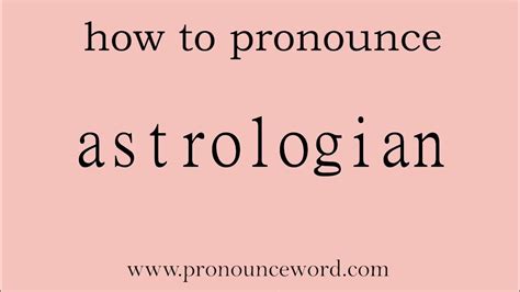 How to pronounce astrologian in English.